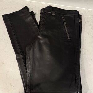 Men’s Belstaff Black Leather Trouser Pants 50